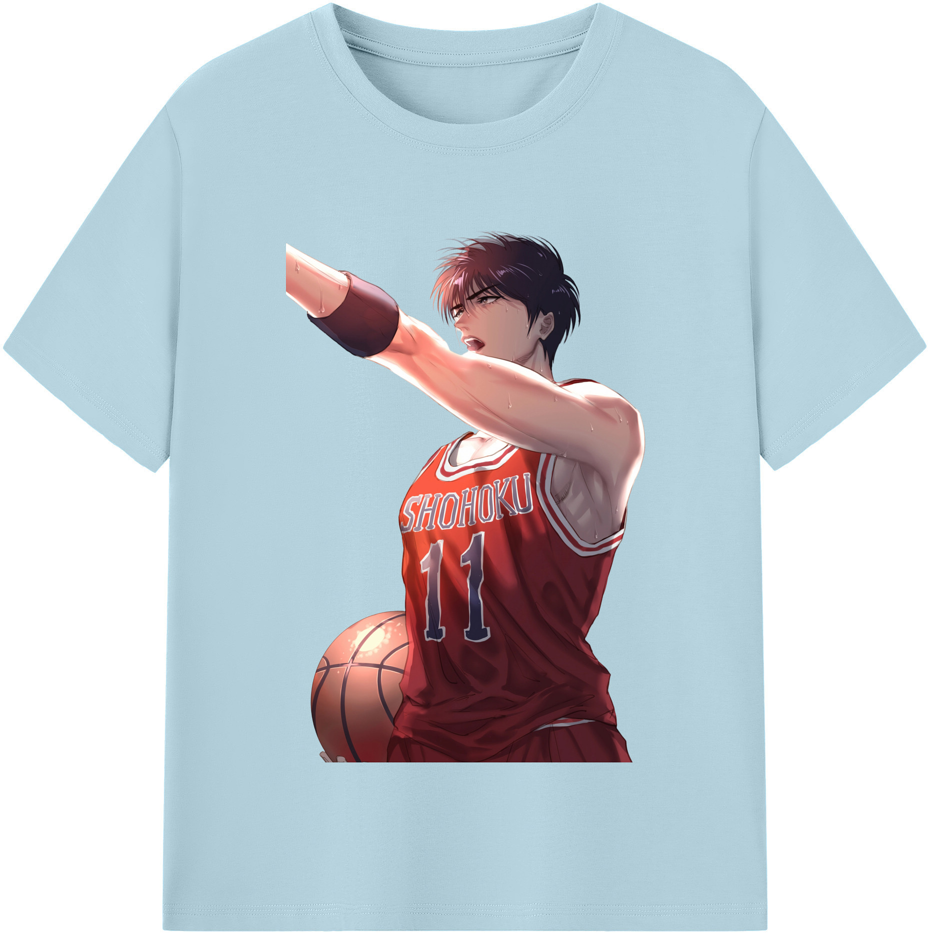 SLAM DUNK／スラムダンク 綿100％半袖Tシャツ（フロントプリント）